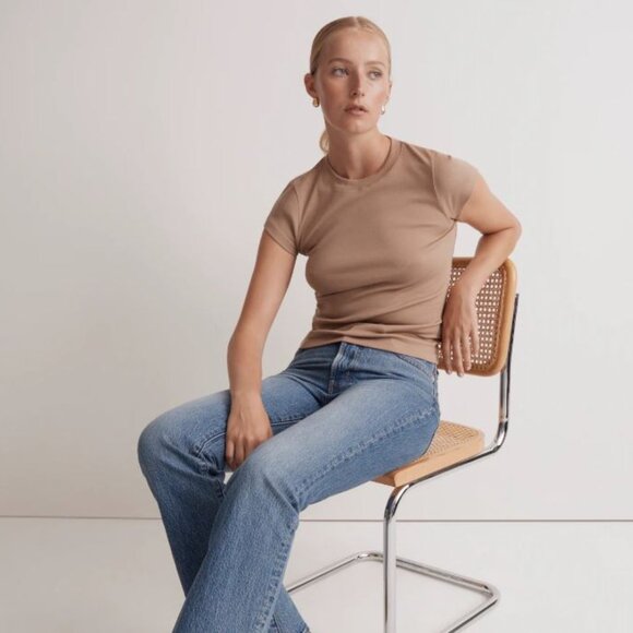 Madewell:  Supima Rib Tee, XL, Dark Rope - Picture 1 of 7